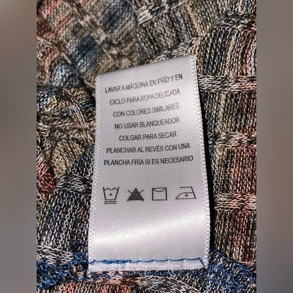 Chenault Striped Southwestern Top Tribal Aztec‎ Pullover Tie Front Women XL - Picture 5 of 8